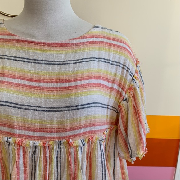 free people SUMMER NIGHTS striped tunic . - Picture 6 of 8